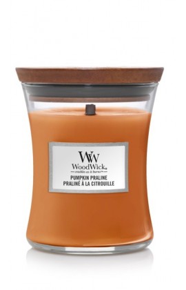 WoodWick Pumpkin Praline közepes illatgyertya